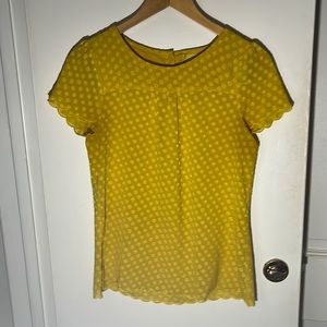 Anthropologie Maeve Yellow Circular Pattern Blouse